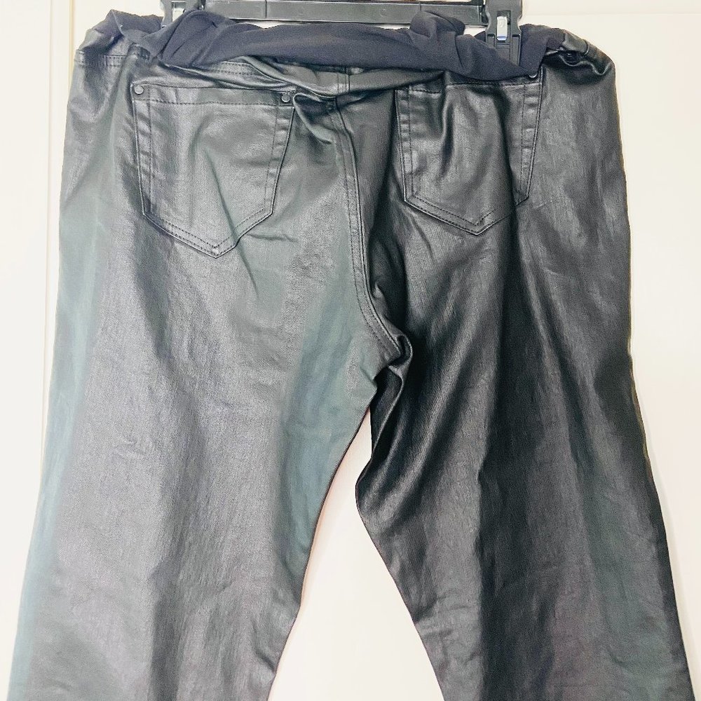 Motherhood Maternity Indigo Blue Coated Skinny Leg Ankle Jeans Black Med… - Picture 6 of 10